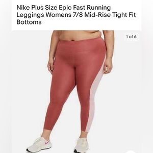 Nike Plus Size Epic Fast Running
Leggings Womens 7/8 Mid-Rise Tight Fit
Bottoms